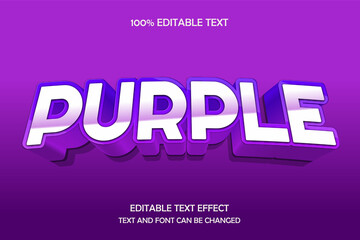 Purple 3 dimension editable text effect shadow arch modern style