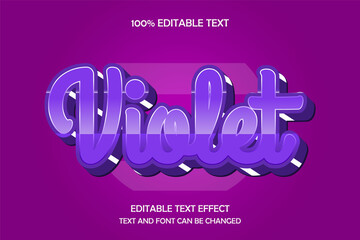 Violet 3 dimension editable text effect line style