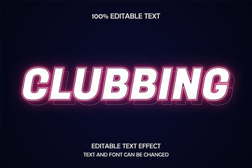 Clubbing 3 dimension editable text effect layer neon style