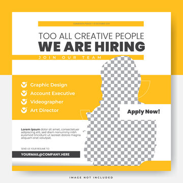 We are hiring job vacancy social media banner template