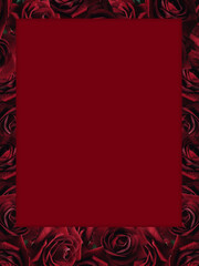 Obraz na płótnie Canvas beautiful roses flower bouquet pattern frame, nature, banner, template, copy space
