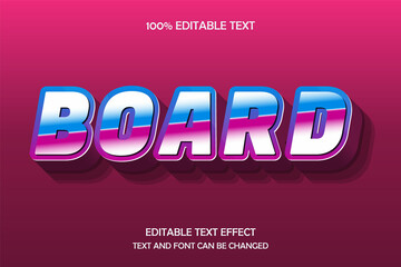 Board 3 dimension editable text effect,blue pink emboss style
