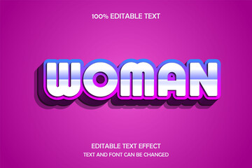 Woman 3 dimension editable text effect,blue pink shadow style