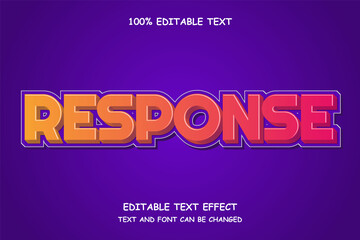 Naklejka na ściany i meble Response 3 dimension editable text effect gradation shadow style