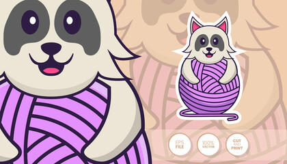 Hand drawn illustration of Cute dog. Cartoon character concept - Stickers