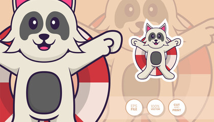 Hand drawn illustration of Cute dog. Cartoon character concept - Stickers