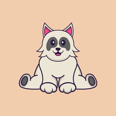 Cute dog cartoon character vector illustration.