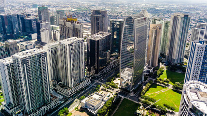 Taguig, Metro Manila, Philippines - The BGC skyline during a clear sunny day.