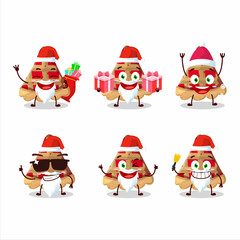 Santa Claus emoticons with slice of apple pie cartoon character
