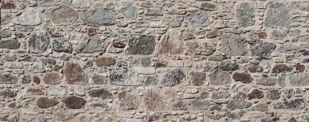 Part of old castle stone wall texture background. High quality photo