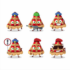 A dedicated Police officer of slice of apple pie mascot design style