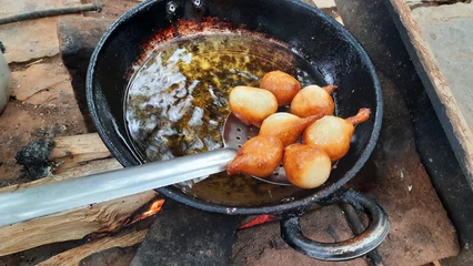 Deurstickers sausages on the grill best  traditional breakfast  © Ekalavyacreation