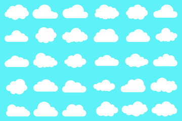 set of clouds icons