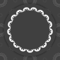 Black color flyer with vintage white pattern prepared for typography.