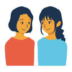 幸せそうに見つめあう女性カップル