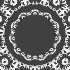 Black color brochure with abstract white pattern for your brand.