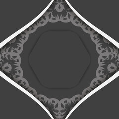 Brochure in black with mandala pattern in white for your design.