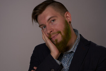 Business man self confidence posing office official