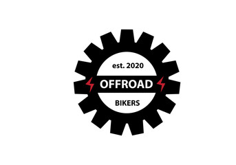 wheel silhouette for offroad or motorcycle cross extreme adventure sport logo concept