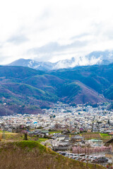 Cityscape of Matsumoto town in Nagano, Japan