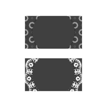 Black business card with Indian white ornaments for your personality.