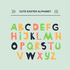 Hand drawn alphabet, letters,  vector illustration