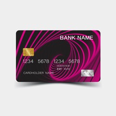Fototapeta premium 3D credit card template, Colorful. Editable vector design. illustration EPS10