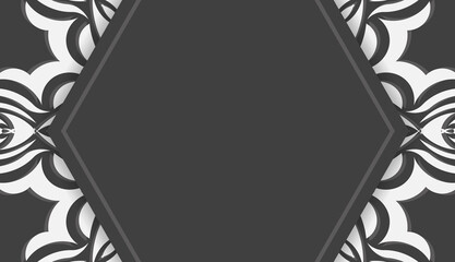 Black banner with Indian white pattern and a place under the logo