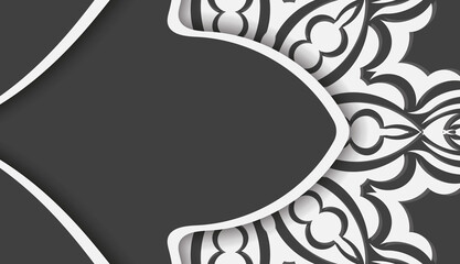 Baner of black color with abstract white pattern for design under the text
