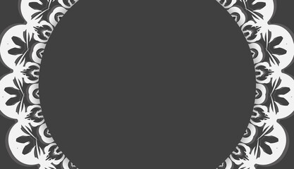 Black banner with old white pattern and place for your text