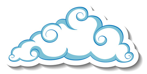 Isolated simple cloud sticker template