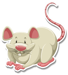 White mouse cartoon character sticker