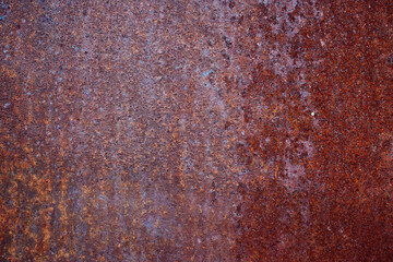 An old rusty metal wall. Beautiful texture for the background.