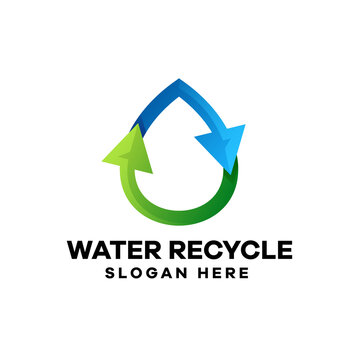 Water Recycle Gradient Logo Design