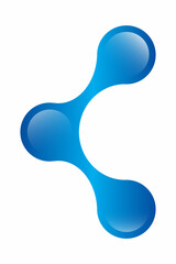 Letter C logo design shaped from joined dot