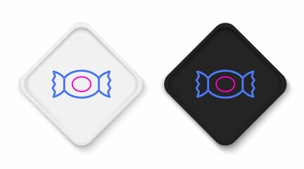 Line Candy icon isolated on white background. Happy Halloween party. Colorful outline concept. Vector