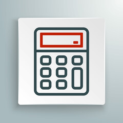 Line Calculator icon isolated on white background. Accounting symbol. Business calculations mathematics education and finance. Colorful outline concept. Vector