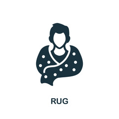 Rug icon. Monochrome sign from hospital regime collection. Creative Rug icon illustration for web design, infographics and more