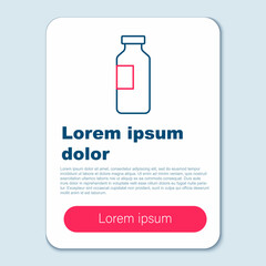 Line Bottle of water icon isolated on grey background. Soda aqua drink sign. Colorful outline concept. Vector