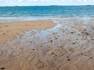 Main beach of the famous resort town Saint Malo in Brittany, France