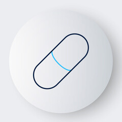 Line Sleeping pill icon isolated on white background. Colorful outline concept. Vector