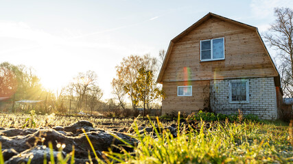 country house on a bright frosty morning