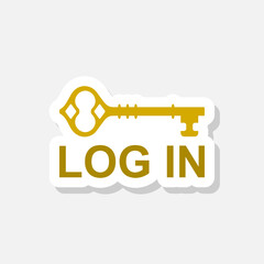 Log in Old key sticker icon