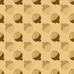 Acorn botanical minimal vector seamless pattern illustration