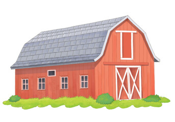 Funny farm. Cute farm animals. Coloring book. Illustration for children