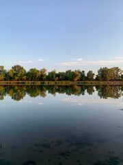 reflection of trees in the lake