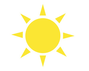 Cartoon vector sun icon. Trendy flat style. Isolated on white background. Template for web app. Summer or weather logo sign symbol.