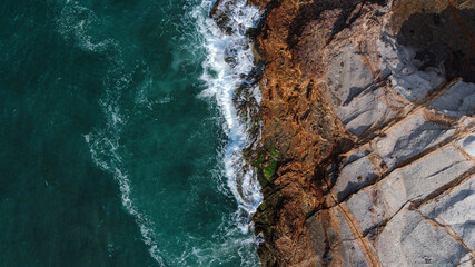 waves on the rocks