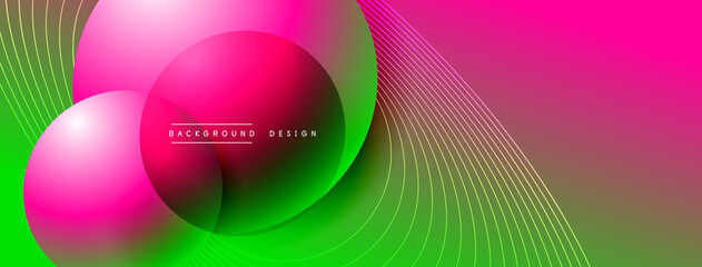 Gradient circles with shadows. Vector techno abstract background. Modern overlapping forms wallpaper background, design template