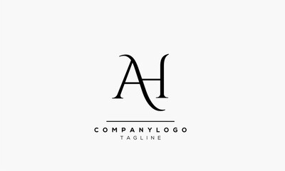 Abstract Letter Initial AH HA Vector Logo Design Template